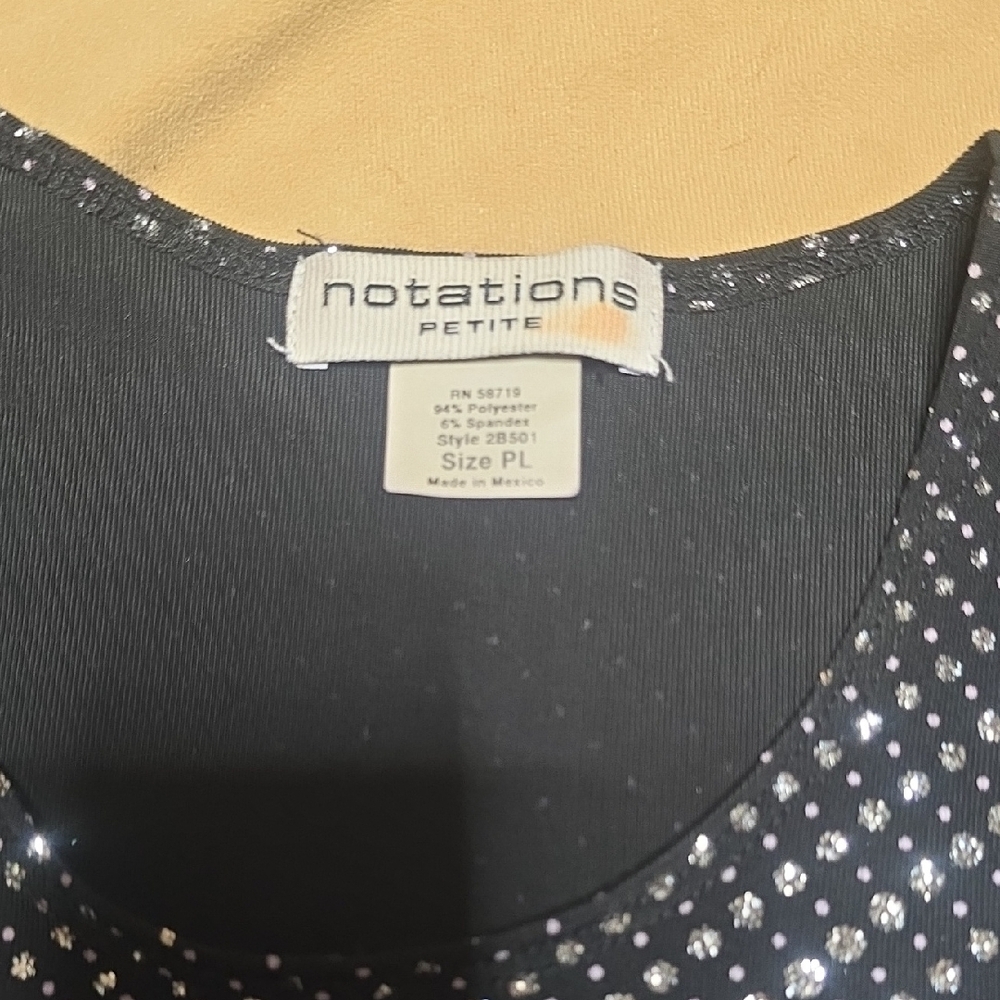 Notations Black and Silver Patterned Sweater - image 2